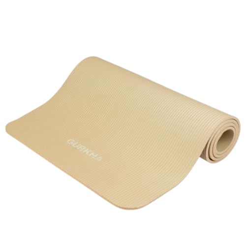 Image of 13mm GURKHA NBR Ultra-Cushioned Yoga Mat with Carry Strap for Men & Women | Category-Leading Comfort, Non-Slip Mat for Yoga, Pilates, HIIT & Floor Workouts | Joint-First Comfort Fitness Mat - Raw Earth | 6ft X 2ft