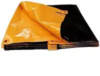 Lona Pvc Emborrachada 3x6 Laranja-preta, Caminhão 500 Micras