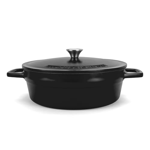 Image of All American 1930 - Dutch Oven - The Saucier Set, Black Onyx - 5.5qt Capacity - Perfect for Sauces, Soups & Simmering - Non Stick & PFAS Free - Made in the USA