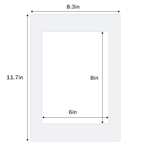 Paspartú A4 blanco para decorar la pared del salón con fotografías de 6 x 8 5