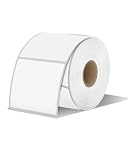 iEager White Square Thermal Label Stickers, 2'x2' Self-Adhesive Square Direct Thermal Labels with Perforation Line, 500 Sheets/Roll