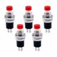 NBR Momentary Push Break SPST Wire Connector Button Switch, 1A 250VAC SPST Mini Push button Switches Normal Closed(NC) Red Cap- 5 pcs.-image-18