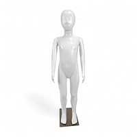 Child Mannequin 110cm Matte White Egg Head – Full Body Display with Rotating Head and Arms, Eco PE, Metal Base, Easy 4-Part Assembly for Kids Clothing and Footwear