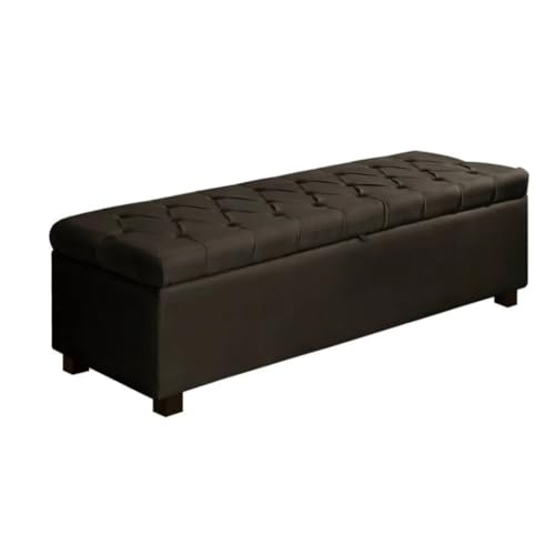 Puff Baú Casal 1,20m Veludo Sapateira - Bau Organizador para Quarto com Banco - Móveis para Quarto Baú Organizador(marrom)