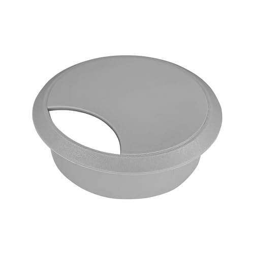 cyclingcolors 1x Kabeldurchführung 70mm Möbel Büro Kabeldurchlass Kabelführung Kabelauslass Kabeldose Kunststoff (Grau)