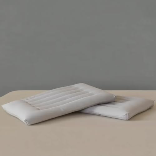 Dovishire Ultra Thin Pillow for Adults, Flat Low Loft Cushion Single Pack, Soft Cotton Neck Relief, Breathable Flat Pillow for Back and Stomach Sleepers (Gray, Lay Down 2cm)