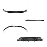 Lèvre de Pare-Choc Avant en Fiber de Carbone sèche de Style PK, Jupe latérale, diffuseur arrière, becquet arrière, Compatible avec Tesla modèle Y (Color : Dry Carbon One Set)