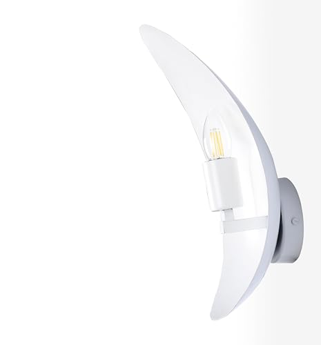 Image of BENE Apia Mild Steel Indoor Modern Wall Light, E-27 Base Wall Lamp for Home Decor - Living Room, Bedroom, Hallway, Staircase, Foyer, 36 cm (White, Pack of 2)
