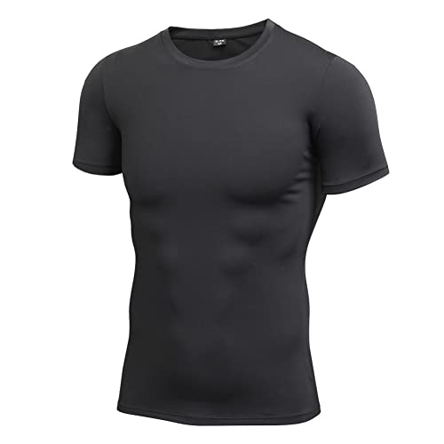Blaward 1 or 2 Pack Men's Compression Shirts Short Sleeve, Workout T-Shirt Quick Dry Baselayer Sport Shirt Running Tops