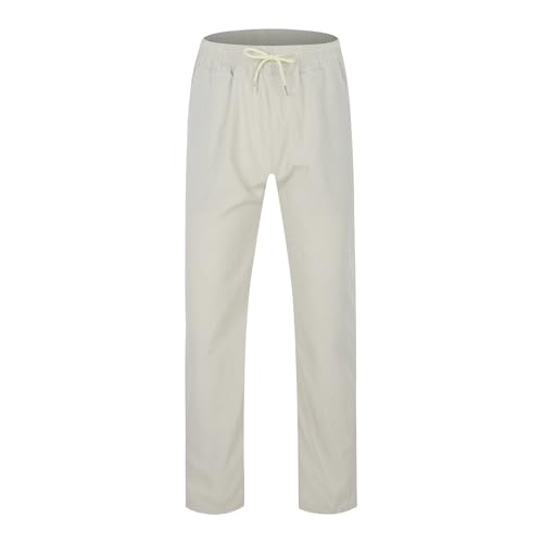 Pantalon décontracté homme jogging cargo avec ceinture en tissu blanc - 5