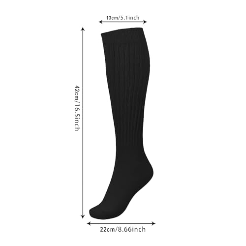 Mid-Calf Slouch Socks Women - Retro Scrunch Socks - Soft Solid Calf Socks Size 5-113
