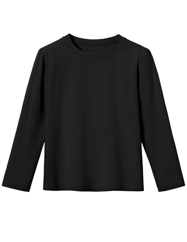 Image of KEREDA Girls Long Sleeve Shirts Cotton T-Shirts Basic Tees for Kids Tops