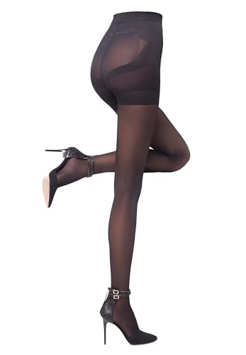 SENTELEGRI Collant push up 40 denari – dimagrante vita, pressatura della pancia, controllo effetto Brasile Butt lifting, Nero , L