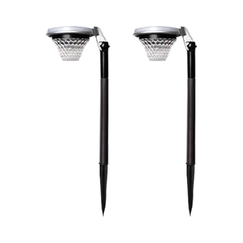 Solar Lights Outdoor, Pathway Lamp Set of 2, Sand Proof Warm Light Fixtures, Energy Efficient Lighting for Backyard Fence, Patio, Driveway, Balcony, Deck, Landscape, Walkway, Yard