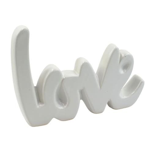 Tabac du Bassigny Mot décoratif - Love - en céramique - 15 x 21 cm (Blanc)