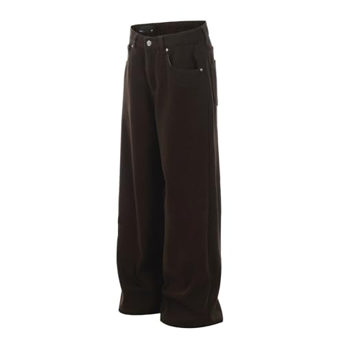 Jeans Pants Trousers Denim Retro Trendy Plush Loose Casual Commuter Straight Leg for Men4