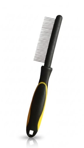 Puppy Hugs Stainless Steel Pin Dog Grooming Brush Comb with Soft Grip...