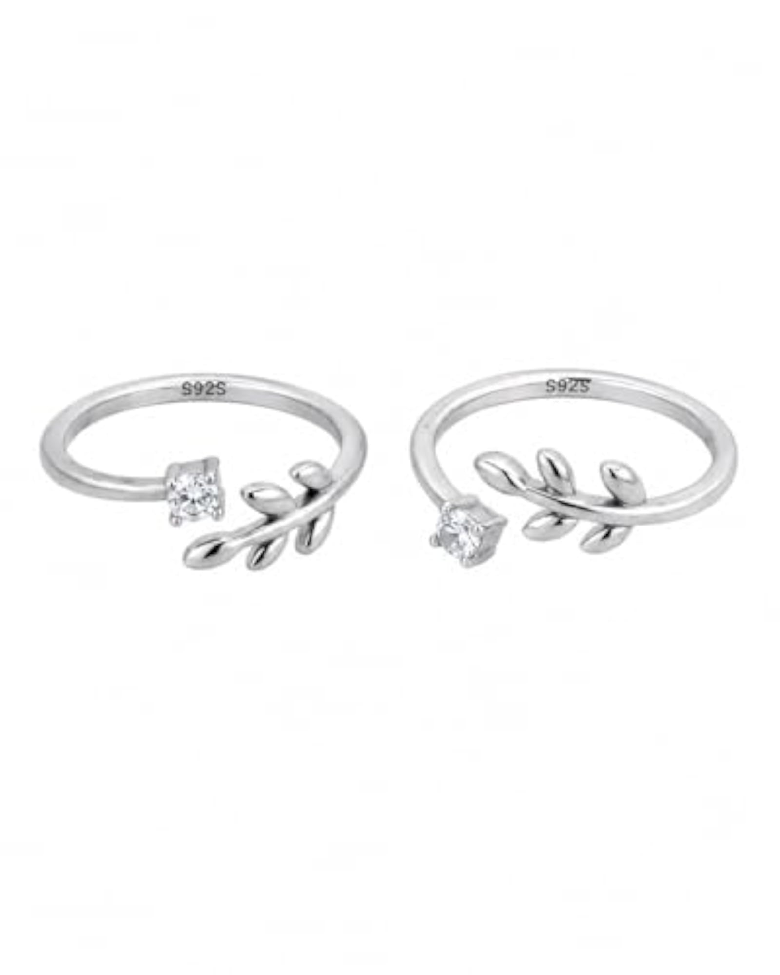 Wraith 925 Silver Studded Solitaire Toe Rings Set