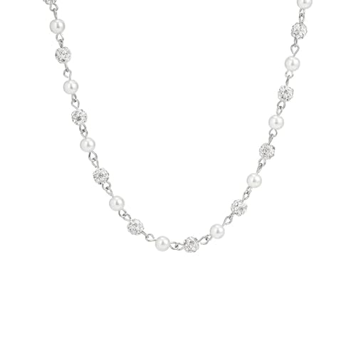 Chaîne de cœur en argent avec zirconium cubique idéale pour briller lors d'un mariage élégant