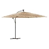 【Construction robuste :】 ce parasol de jardin est soutenu par un mât robuste et des nervures au sommet, garantissant que la couverture reste droite même les jours venteux.