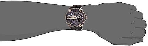 DieselMr. Daddy 2.0 Black Dial Black Leather Men's Watch DZ7348 - Image 4