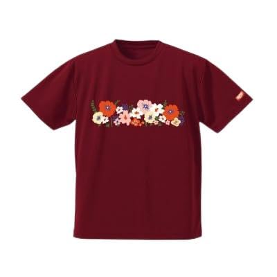 JTTA公認 卓球ユニフォーム(男女兼用(ドライ):XLサイズ)フラワー2 バーガンディ