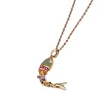 Collar artístico con diseño de peces, cadena de longitud ajustable para ella, colección de accesorios personalizados, collar de peces chapado en cobre, One Size, como se describe, como se describe