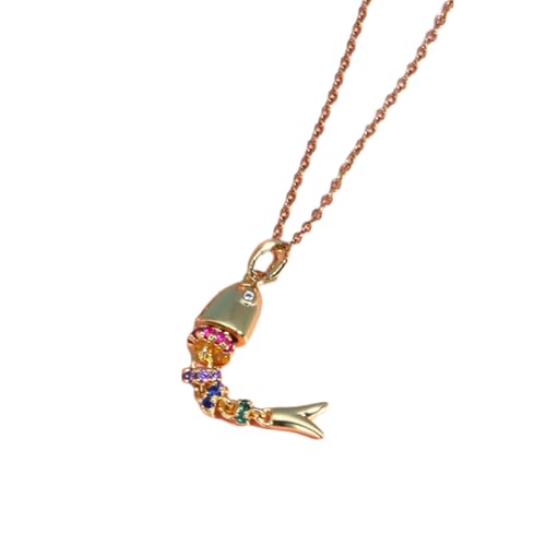 Collier poisson en cuivre coloré avec chaîne pour femmes