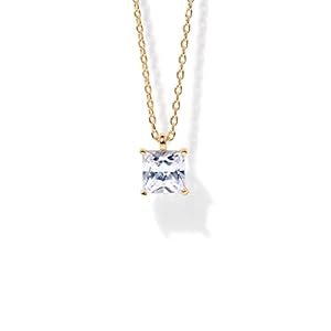 PAVOI 14K Gold Plated Cubic Zirconia Diamond Pendant Necklace for Women | Adjustable Slider