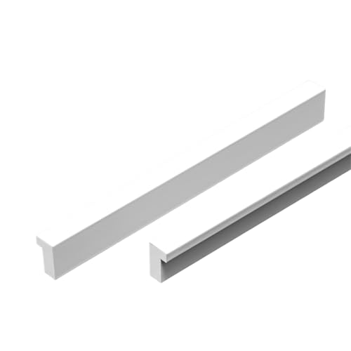 2 Piezas Tiradores de Gabinete Blanco Perillas de Cajones Aluminio macizo,Pomos Puerta En forma de L,picaportes para Mueble Asa de proa armario,Mango Baño Manijas Cocinas (90mm)