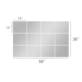 Alternative view of Home Gym Mirror Tiles for Wall, 14"x12"x12PCS Full Length Home Gym Workout Mirror for Garage, Bedroom, Living Room, Over The Door