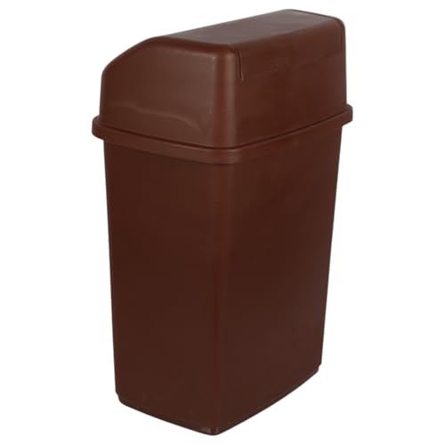 Set of 2 55L Extra Large Recycling Bins with Swing Lid – Durable Plastic Dustbin for Waste Management, Home & Office Use – Easy to Clean, 110L Total Capacity (BROWN)