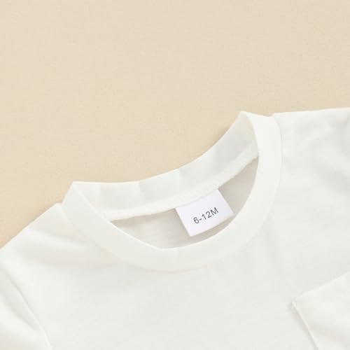 Toddler Baby Boy Girl Summer Outfits Cotton Short Sleeve Solid T-shirt Top Casual Shorts Neutral Spring Clothes4