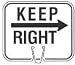 Keep Right - Snap-on traffic cone sign 12.75"x10.5", Material=Plastic