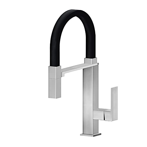 Image of ALTON TSL18065 Single Lever Sink Mixer with Daul Flow Pull-Down Sprayer (Black & Chrome Finish)