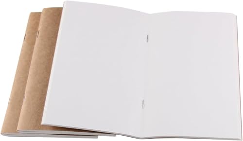 Image of PURESTORY Set of 3 Plain Travel Journal Refill Inserts - 4.3 inch x 7.5 inch, 40 Sheets /80 Pages Each - Blank Paper Notebook Inserts for Travelers Notebooks, Writing, Sketching & Journaling