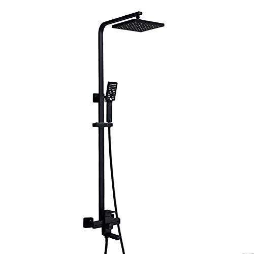 Système de douche noir avec mitigeur baignoire et douchette 3 modes