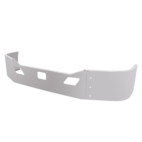 ALMULOO Front Bumper Assembly Compatible with 2011-2022 Kenworth T680 w/Custom Sensor Cutout & Bracket Steel Silvery Chrome by ALMULOO - Used condition - US$372.88