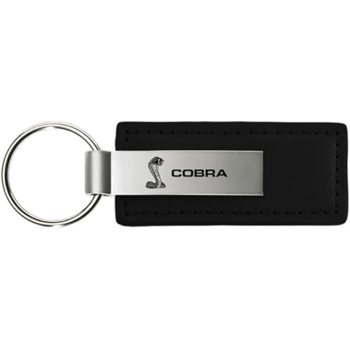 AU-TOMOTIVE GOLD, INC. Officially Licensed Black Leather Key Fob for Cobra
