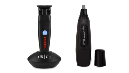 Stylecraft Rebel Professional Modular Super-Torque Motor Cordless Hair Trimmer Schnozzle Cordless Nose and Ear Trimmer Bundle Deal