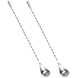 Muaoush 2 Pack Bar Spoon, Cocktail Stirrers, Long Spoons for Stirring, 12 Inch Professional Spiral Stir Spoon for Bartenders, Home Bar Mixing Cocktail Making (304 Grade)