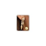 CASSIECA Boucle d'Oreille Femme Or Boucles d'Oreilles Pendantes à Pointes Triple Créoles Plaqué Or 14K Faux Piercing Multiple Boucle d'Oreille Zirconium Cadeau pour Elle