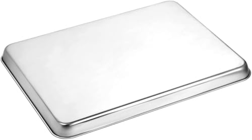 Terlulu Backblech, 2 Stück Edelstahl Kuchenblech Backofenblech, Rechteckige Ofenblech für Backen Braten Servieren zum Backen/Braten/Servieren, 40,5x30,4x2,5cm, Ungiftig & Gesund, Spülmaschinenfest