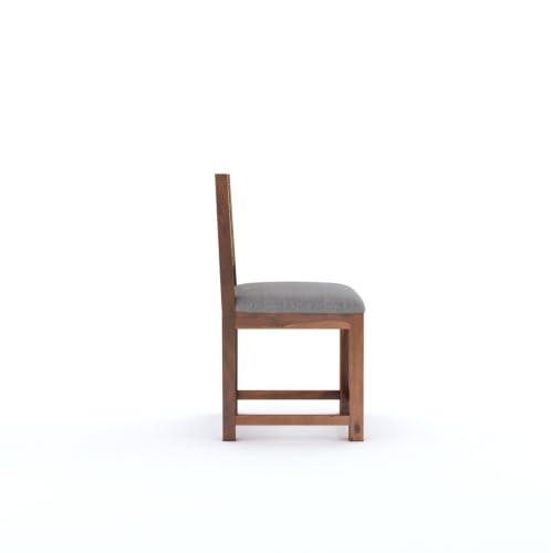 Image of Wooden 2 Chair for Living Room & Dining | Solid Wood Frame with Cane Backrest | Cushioned Seat | Modern Accent Chairs for Home & Office (Set of 2, Honey)