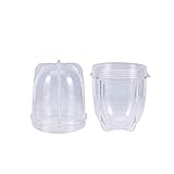 EL PAQUETE INCLUYE: El juego de repuesto para licuadora incluye 2 vasos de repuesto. Conveniente para su reemplazo y uso. Las tazas de la licuadora tienen una taza alta y una taza corta opcional. Cuerpo de estructura transparente y fuerte para un servicio prolongado.