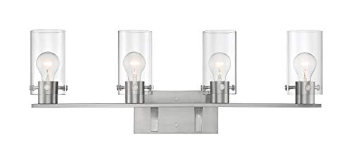 Image of Nuvo 60 /7174 Sommerset 4-Light Vanity Fixture with Clear Glass - Brushed Nickel Finish