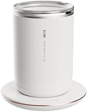 Temperature Control Smart Self Stirring Coffee Mug with Lid,auto Stirring Warmer Coffee Tea Milk Cocoa Mug for Desk Home Office,auto Controlled Heating Cup,GraateHearrt White 11 oz Electric Mixer Mug