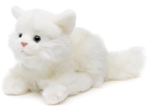 Uni-Toys - Katze weiß, liegend - 20 cm (Länge) - Plüsch-Kätzchen - Plüschtier, Kuscheltier