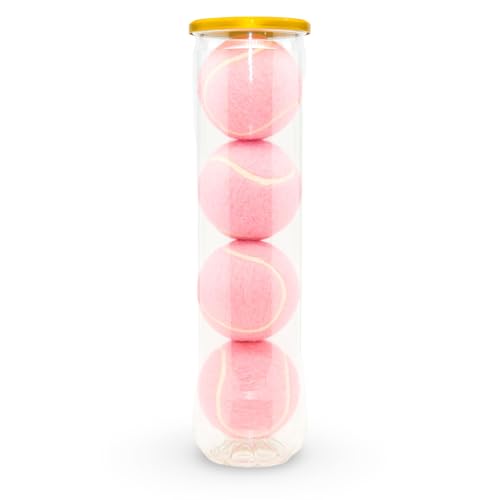 Price - Tubo de 4 pelotas de tenis pastel (rosa pastel)