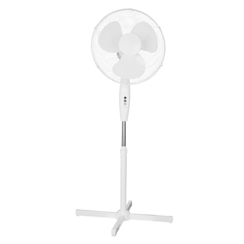 COZYBRITE Pedestal Fan Cooling 16 inch Standing Electric Oscillating Floor Fans with 3 Speed Setting Adjustable Height Tilt Angle for Living Room Bedroom Home Use FS40-3 (White)